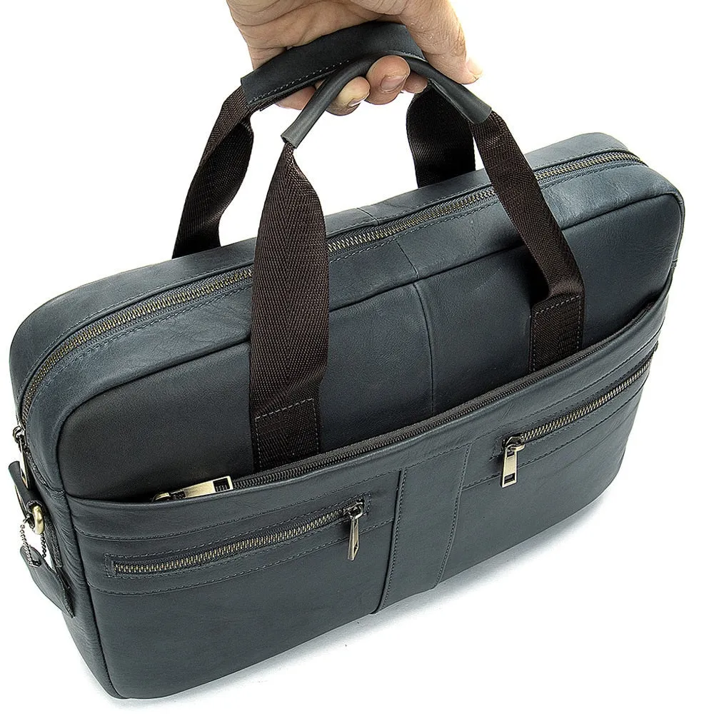 West Louis High Quality Luxury Business Leather Briefcase
