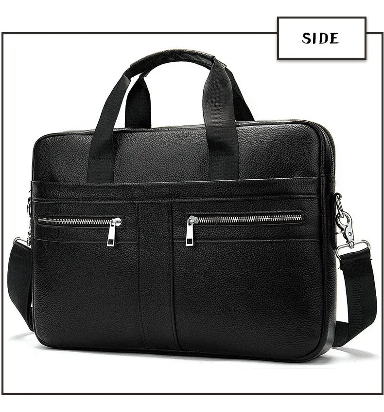West Louis High Quality Luxury Business Leather Briefcase