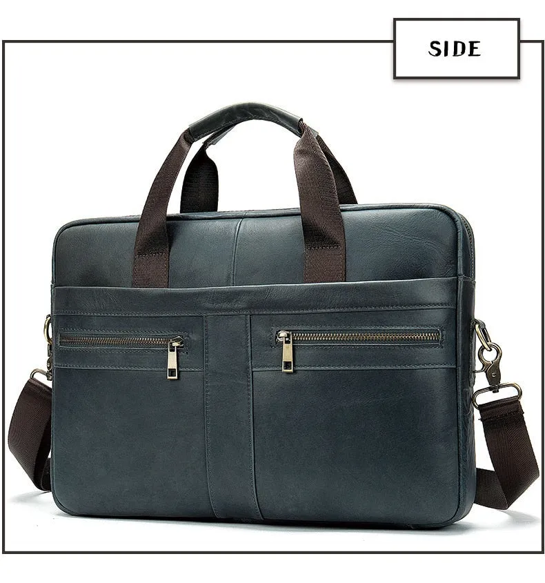 West Louis High Quality Luxury Business Leather Briefcase