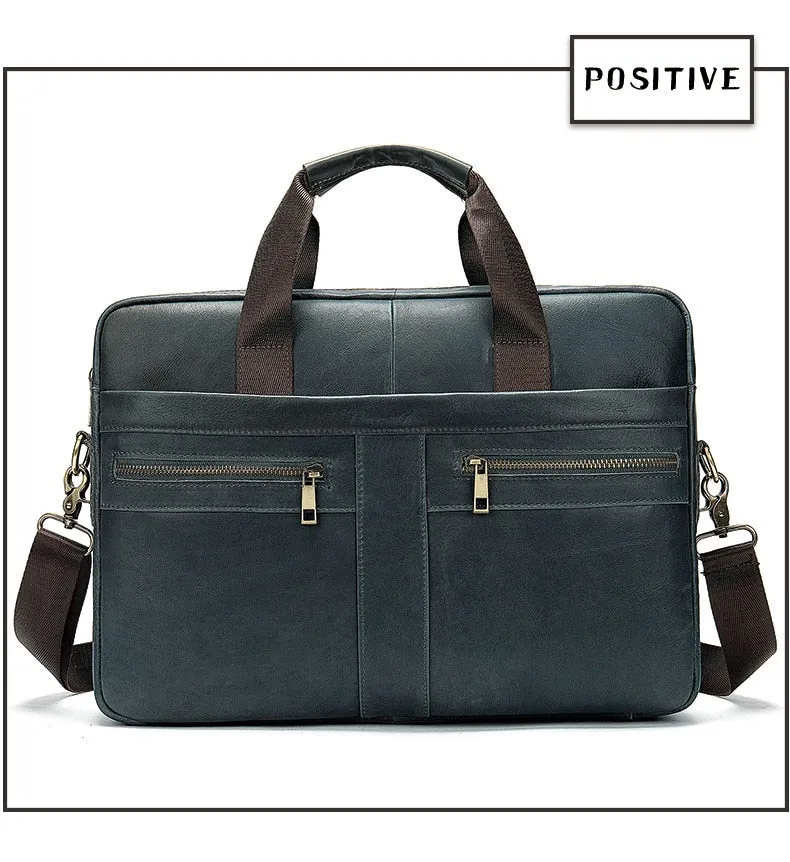 West Louis High Quality Luxury Business Leather Briefcase