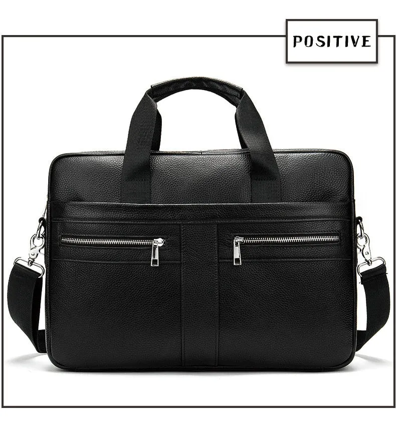 West Louis High Quality Luxury Business Leather Briefcase