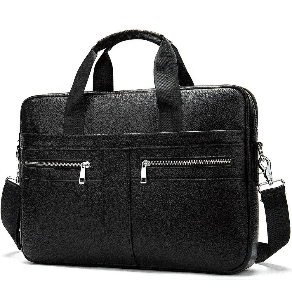 West Louis High Quality Luxury Business Leather Briefcase