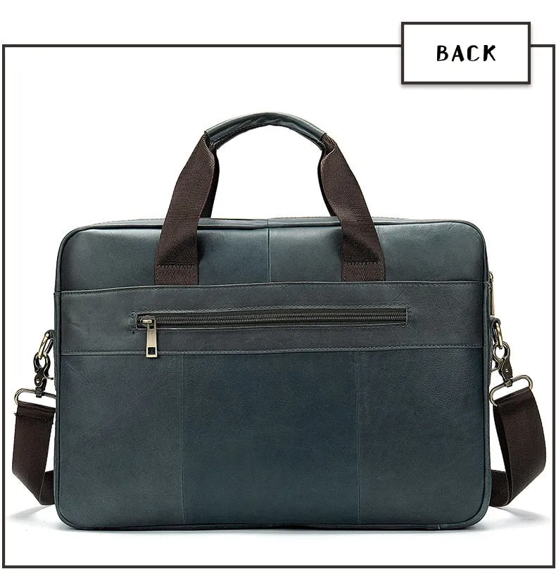 West Louis High Quality Luxury Business Leather Briefcase