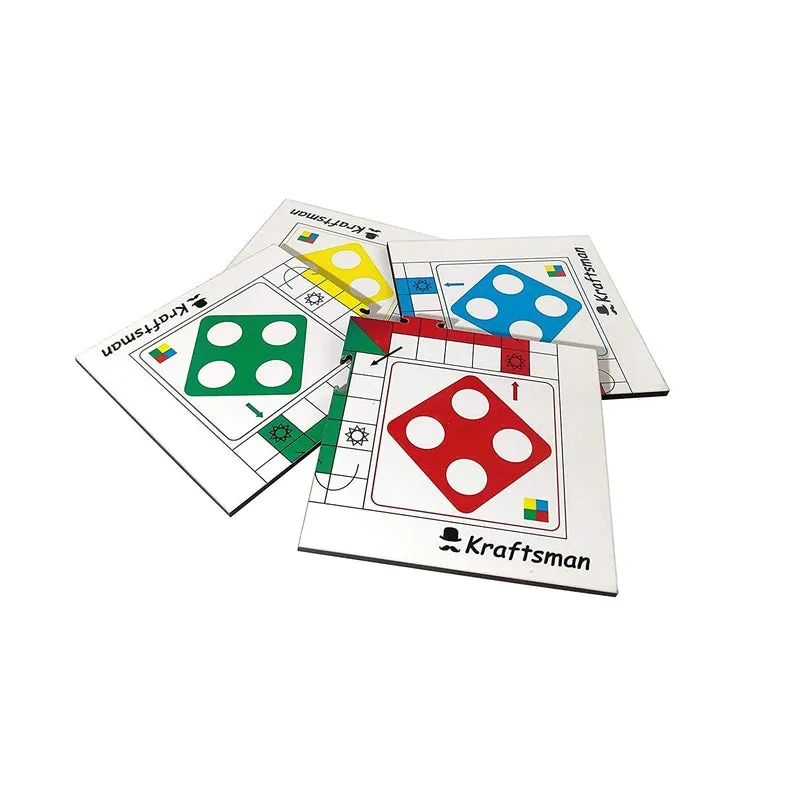 Wooden Portable Ludo Board Game | Travel Pouch Included for Pawns and Dice